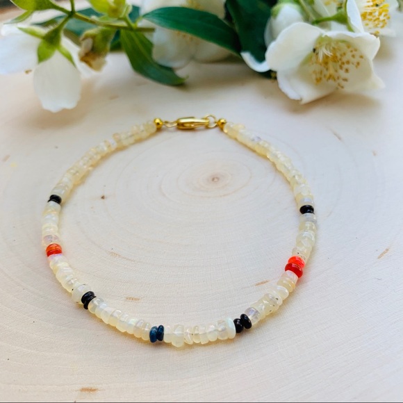 Fire OPAL Genuine Gemstone Beaded Bracelet Jewelry - Picture 8 of 8